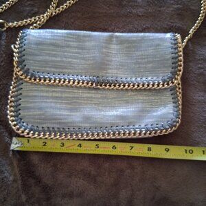Silver and gold shoulder bag